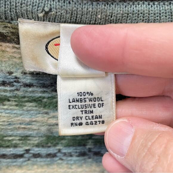 Talbots Nordic Fair Isle Cardigan Sweater S Long Earthy Forest Cottage Outdoors - Picture 6 of 8